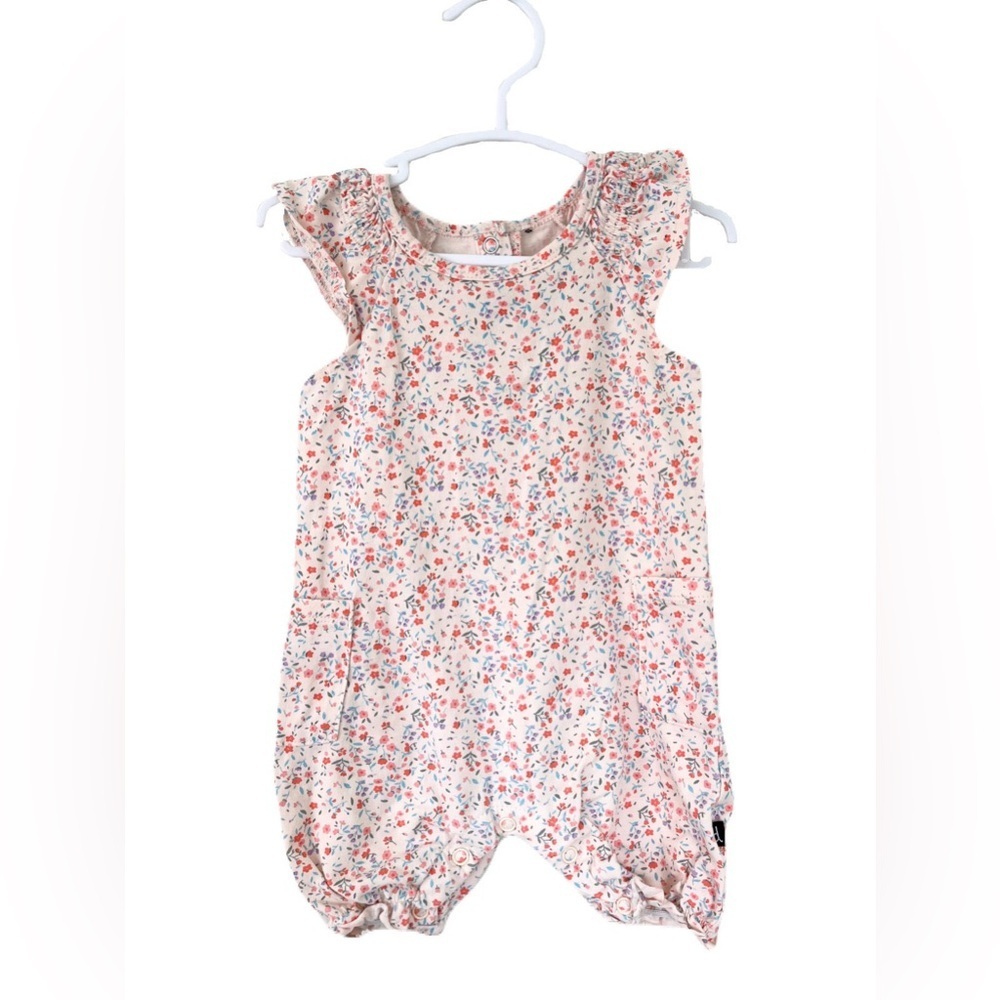 Duex Par Duex Floral Baby Shortie Romper